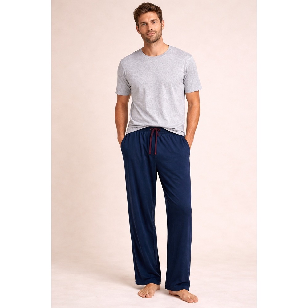Tommy Bahama Men's Lounge Pants XL Navy Blue Cotton Blend Drawstring Sleep